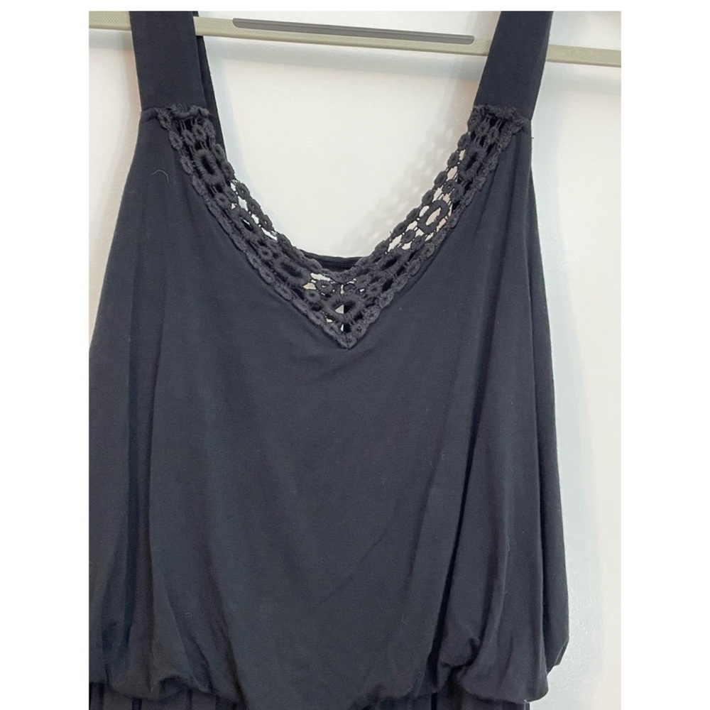 Soma Black Sleeveless Crochet Neck Jumpsuit Romper Medium - Picture 3 of 7